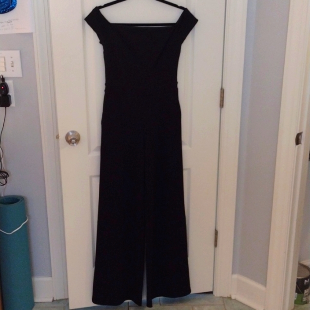 Black off the shoulder jumpsuit